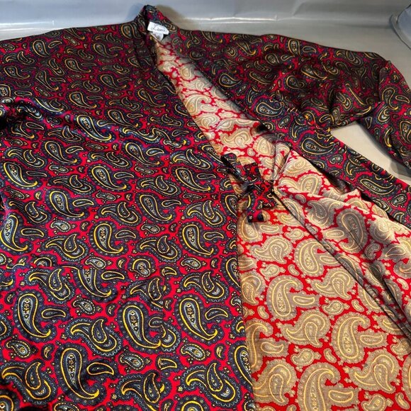La Soie Silk Robe Sleepwear Women Paisley Intimate Long Sleeve Kimono Vintage - Picture 10 of 16